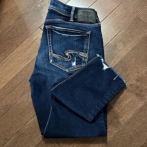Sz 30/26🇨🇦⭐️Silver Kenni Jeans Dark Blue Distressed Skinny Jeans. New condition.